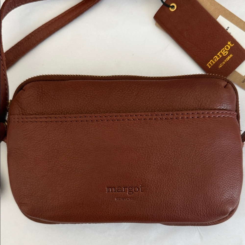 Margot Ryan Brown Leather Crossbody with Tag - Picture 2 of 9